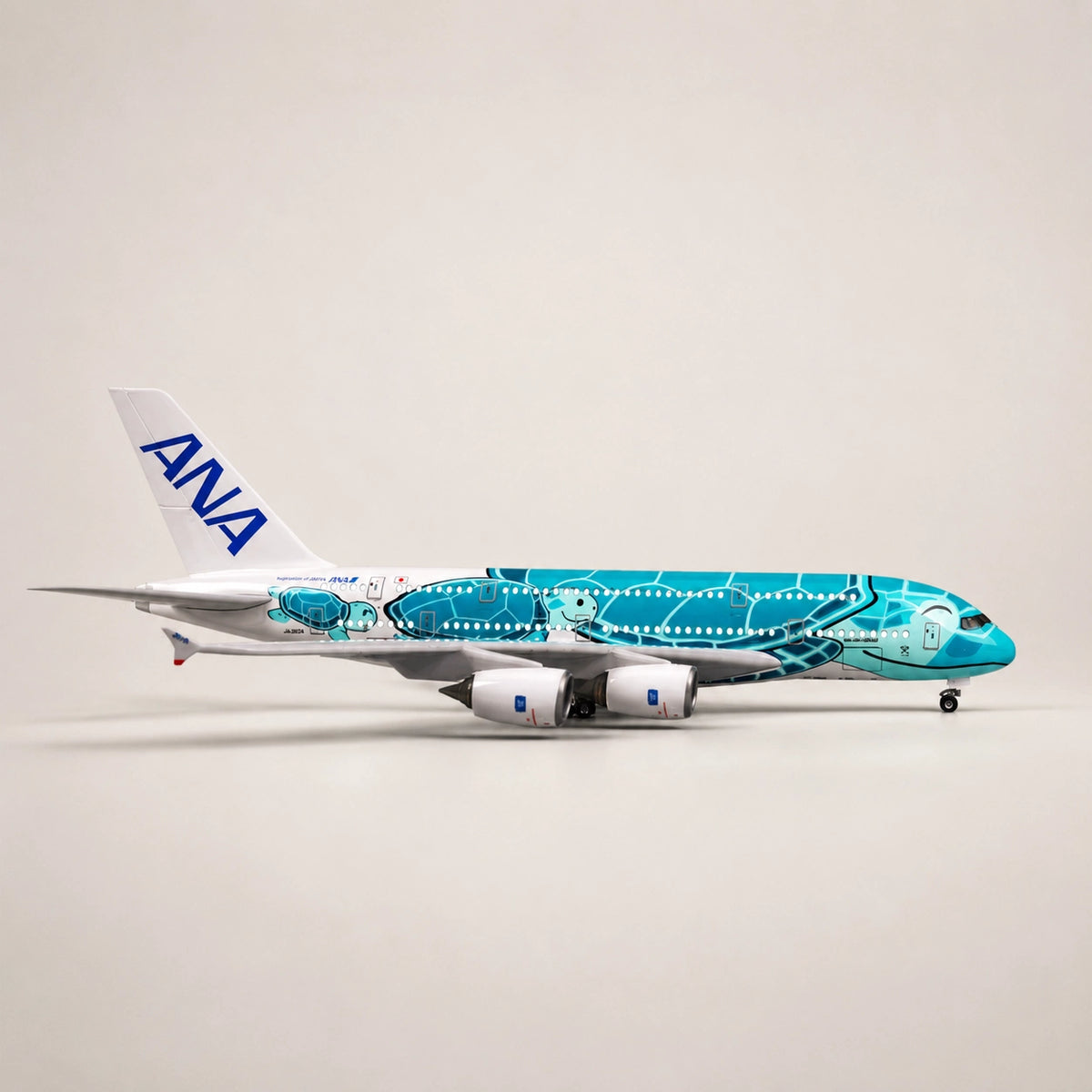 A380 ANA Japan Green Turtle – 1:160 Scale – 47cm (18.5") LED Airplane Model