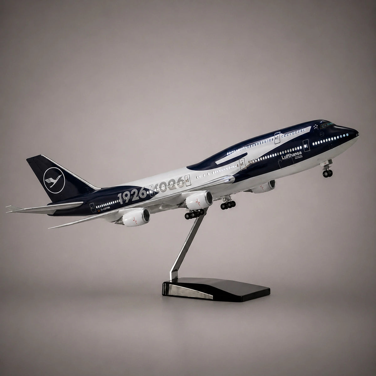 Lufthansa Boeing 747-8 100th Anniversary Model with LED Cabin Lights