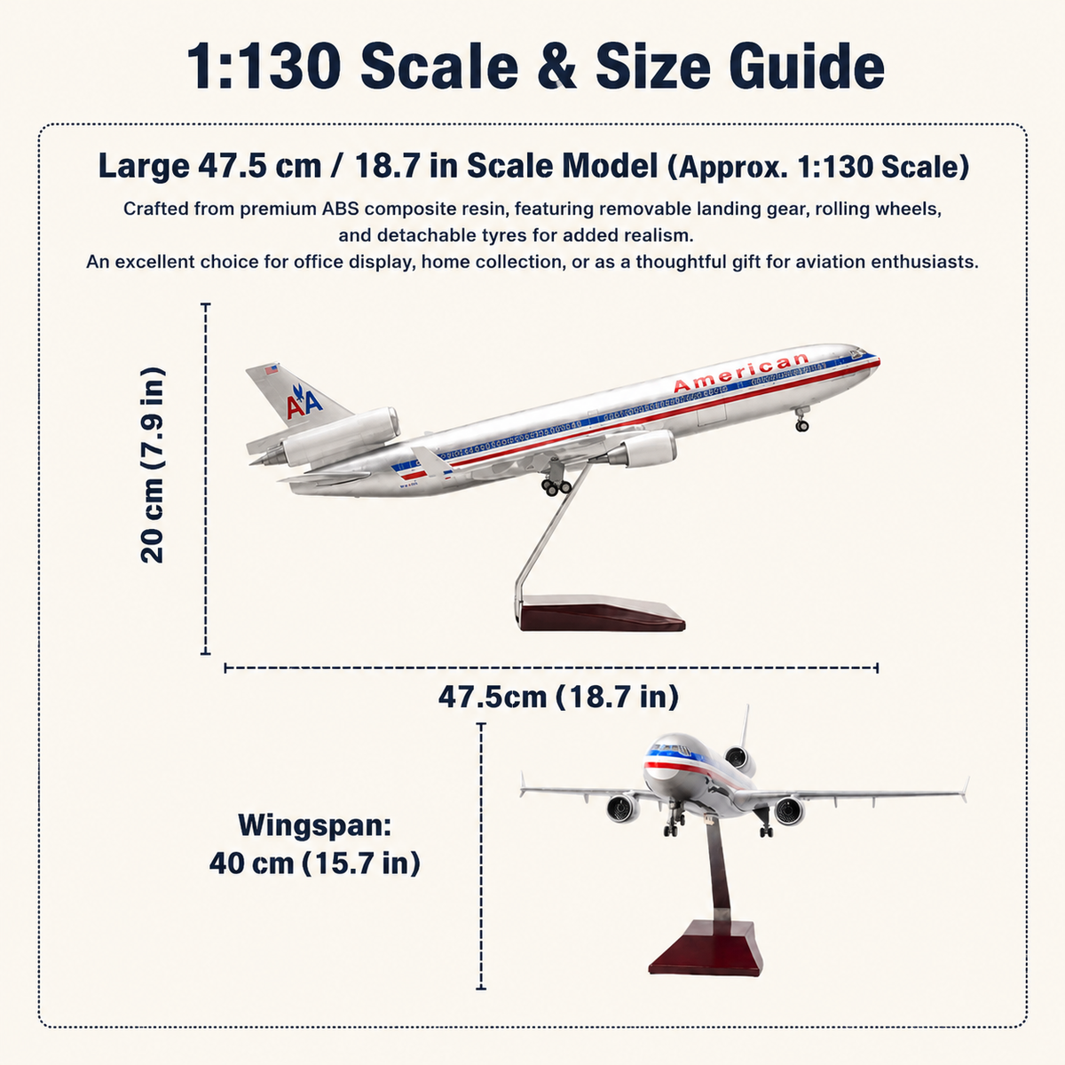 AMERICAN AIRLINES MCDONNELL DOUGLAS MD-11 Resin – Optional LED Lights