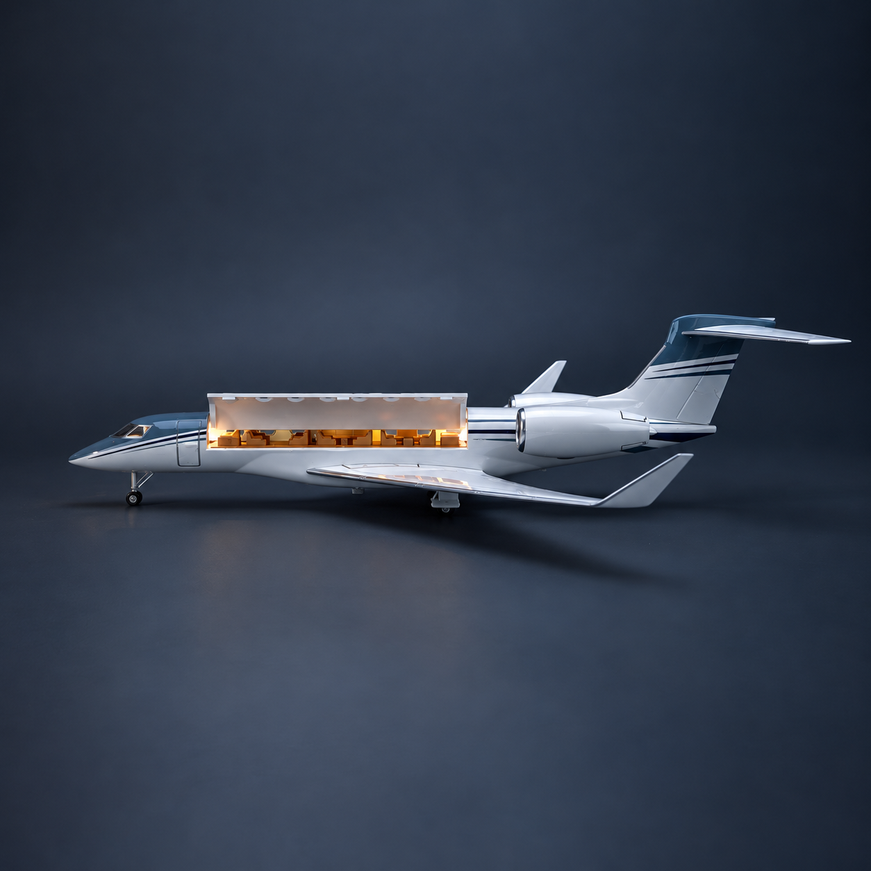 Gulfstream G650ER 1:50 Scale LED Private Jet Model