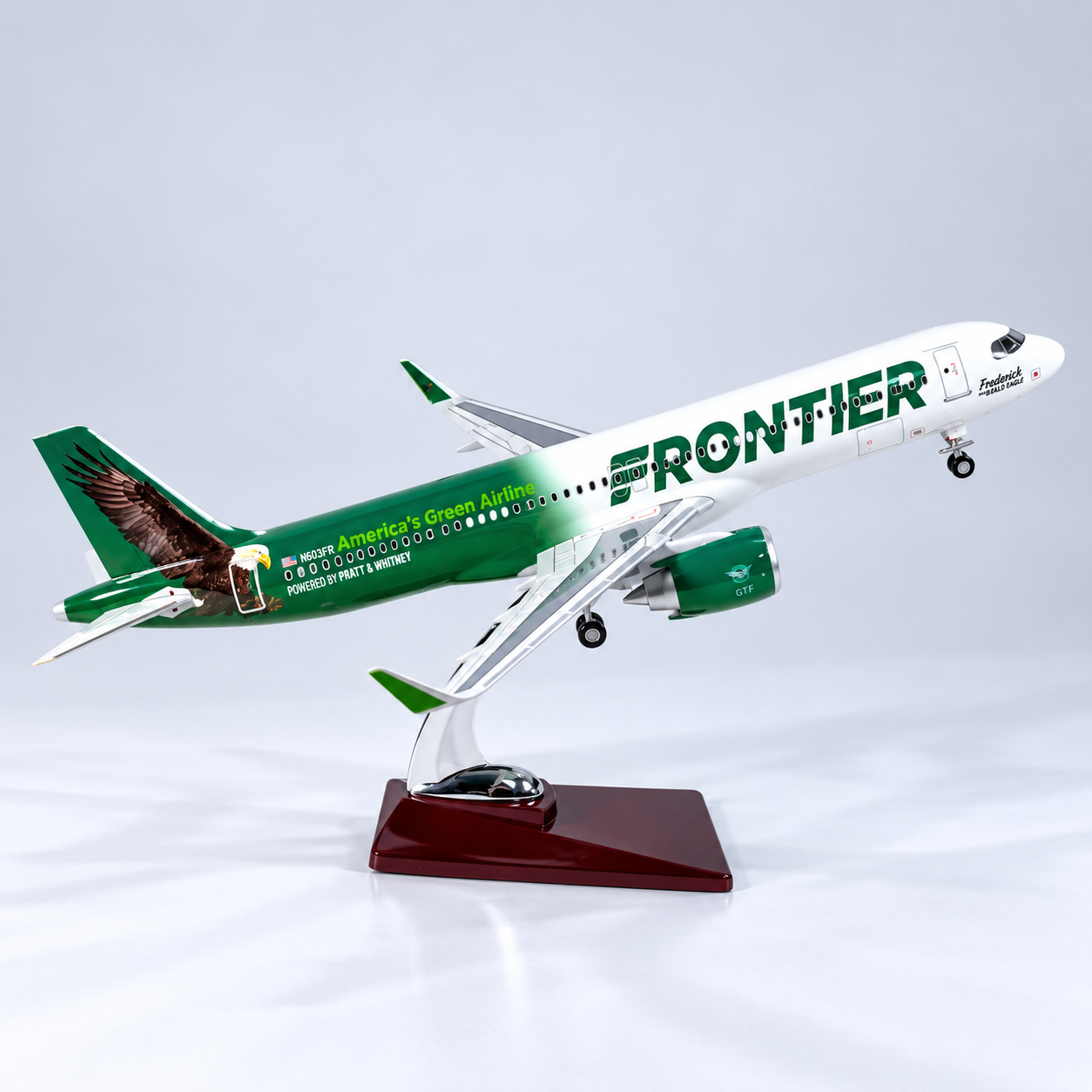 Frontier Airlines Airbus A321neo “Frederick the Bald Eagle” N603FR 1:100 Scale LED Aircraft Model