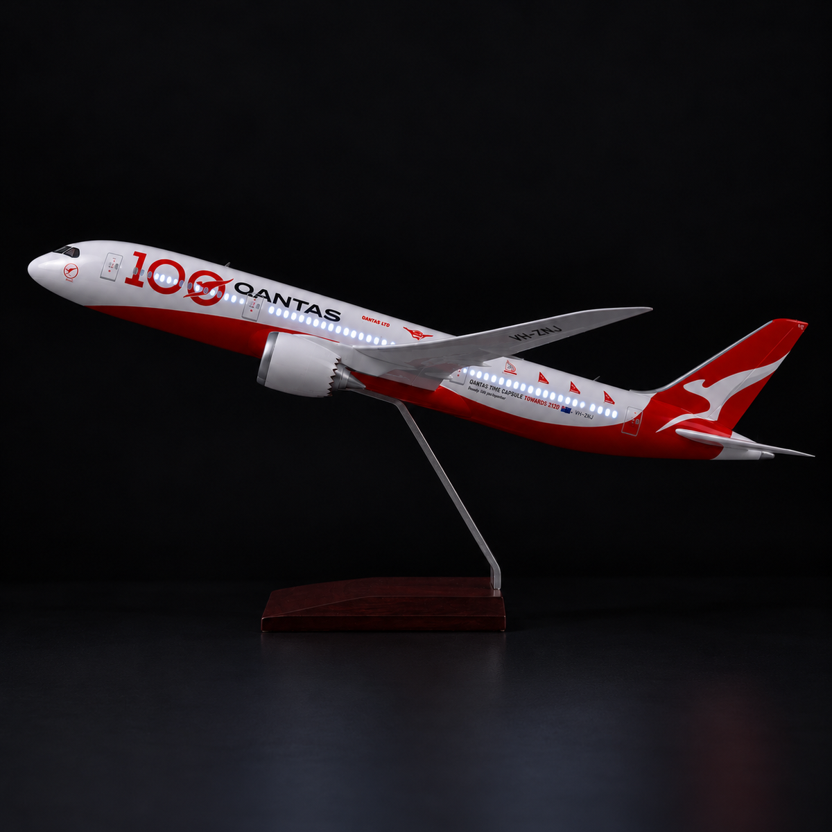 Qantas 100th Anniversary Boeing 787-9 1:130 LED Model | 43cm