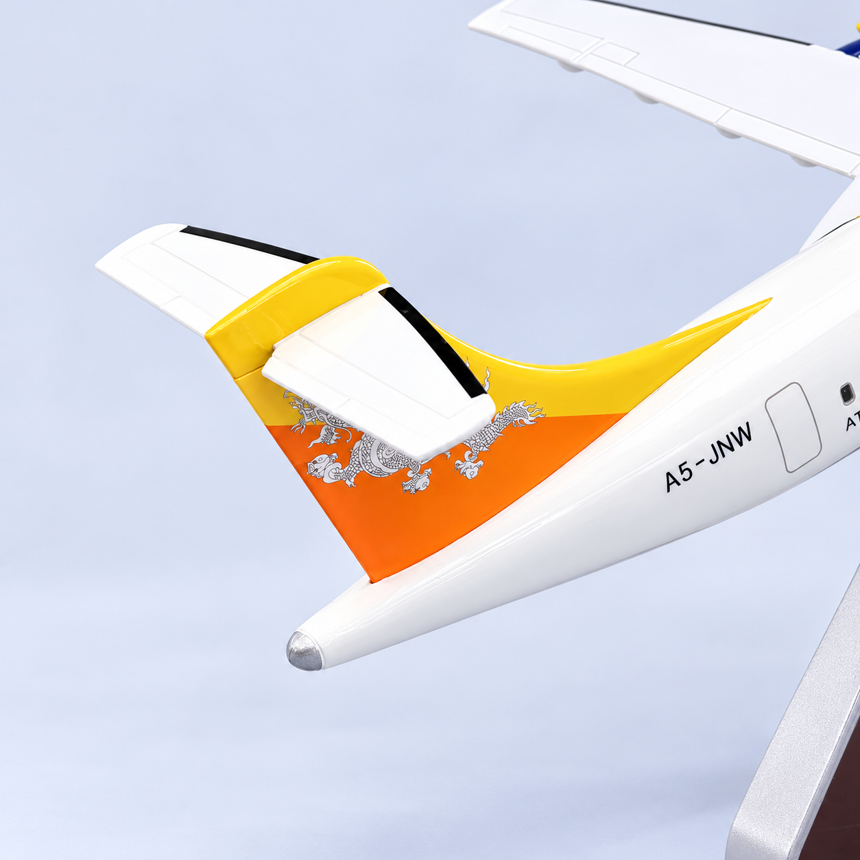 Drukair ATR 42-600 1:70 Scale Resin Aircraft Model – 32cm Royal Bhutan Airlines Collectible with Stand