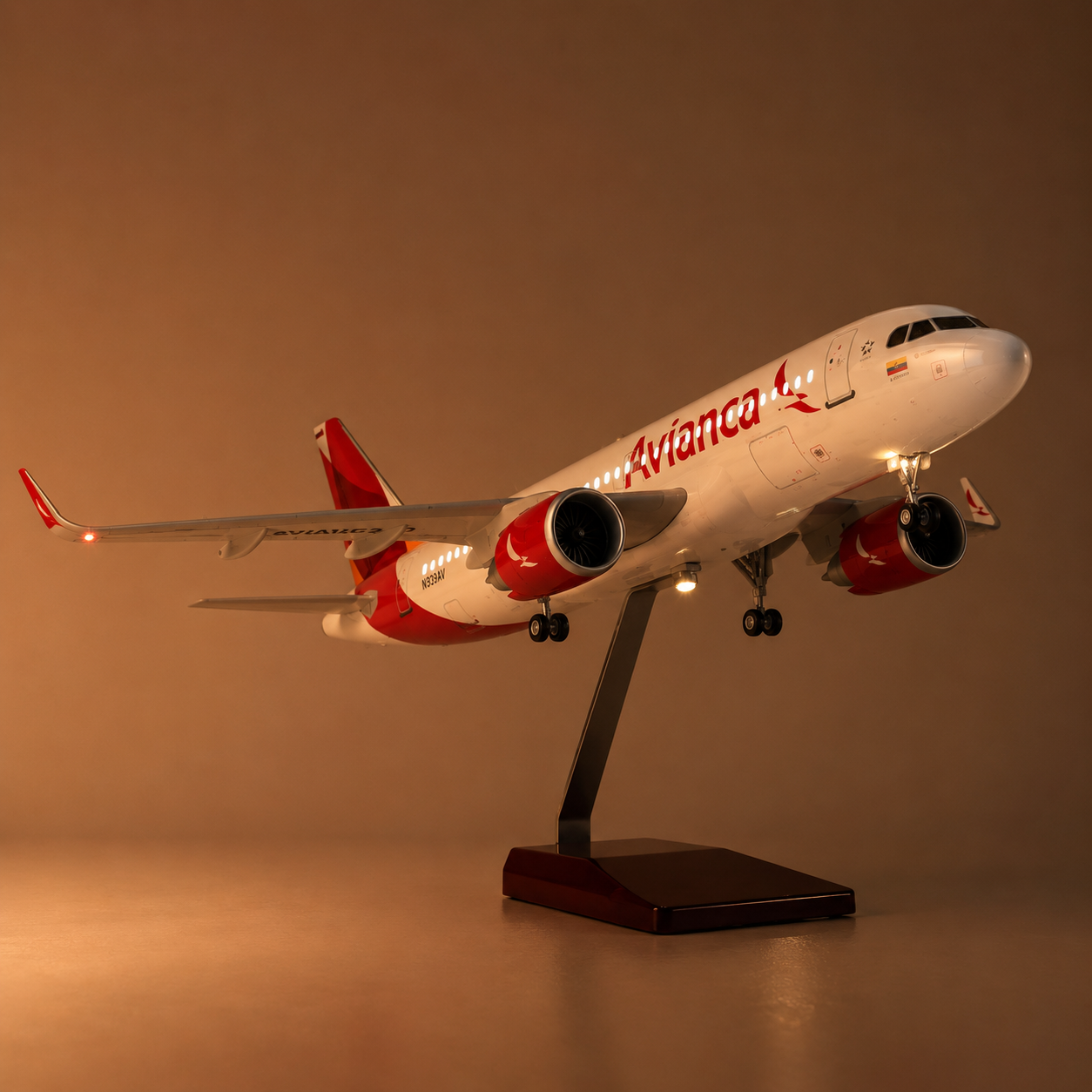 Avianca Airbus A320neo 1:80 Scale Airplane Model – 47 cm / 18.5 in | LED Lights