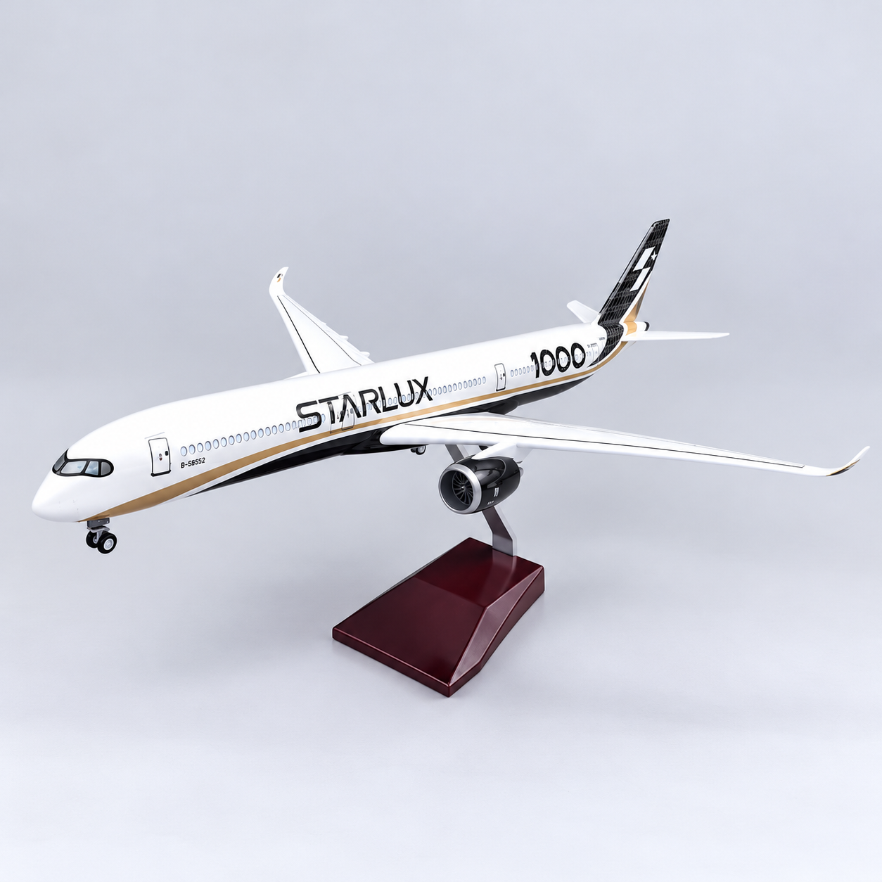 STARLUX Airlines Airbus A350-1000 1:157 Scale Sound-Activated LED Aircraft Model