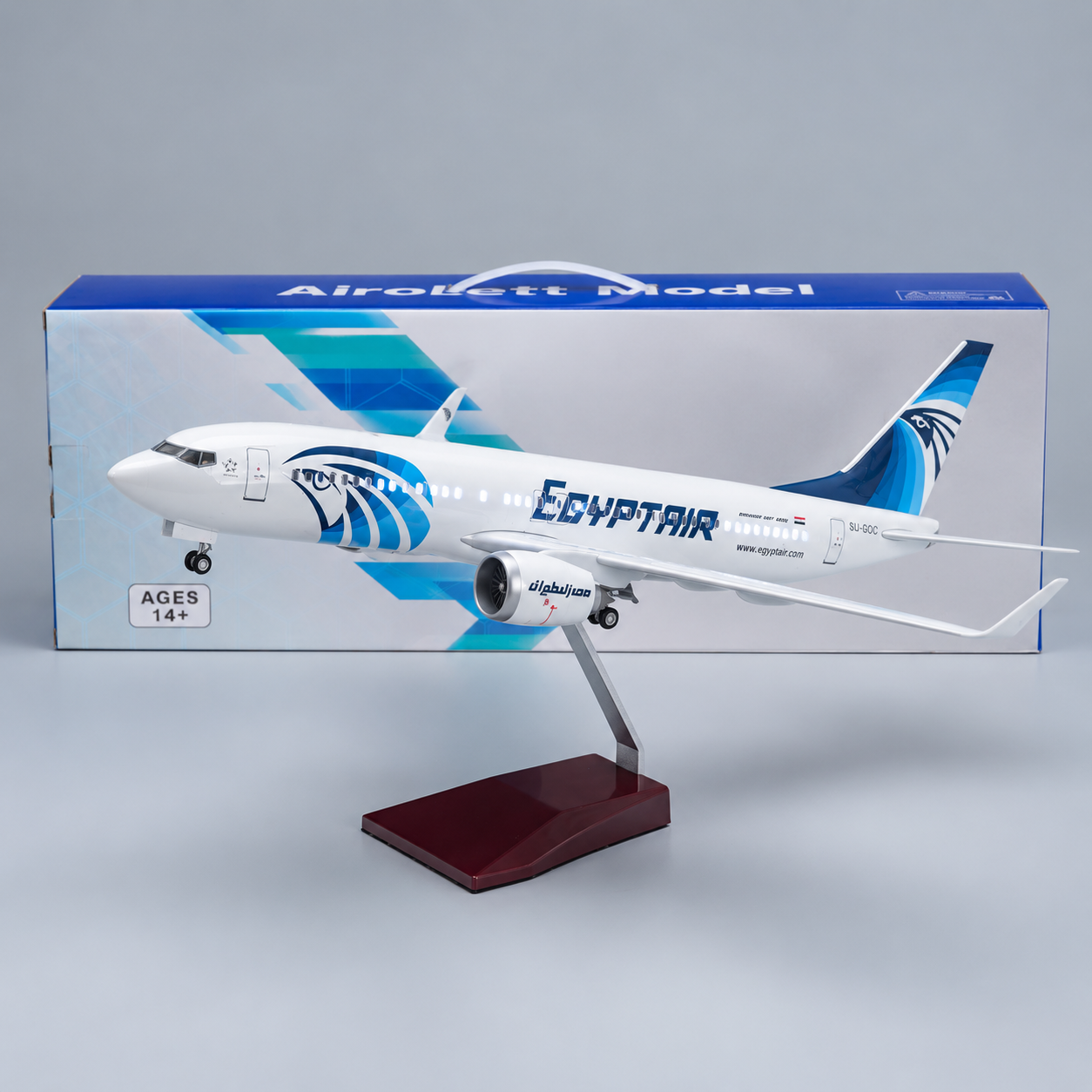 EgyptAir Boeing 737-800 1:85 LED Model | 47cm Aircraft