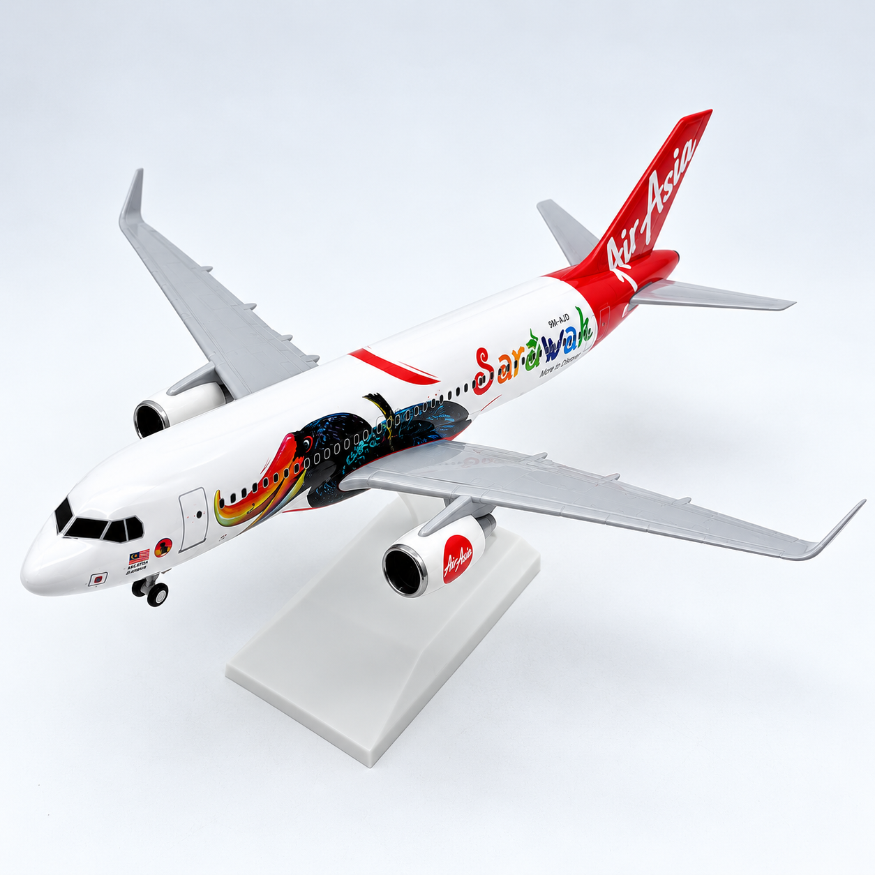 AirAsia Airbus A320neo Sarawak Special Livery Aircraft Model – 30cm Premium Resin Collector Model with Stand