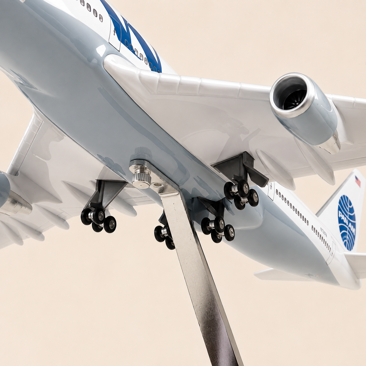 Pan Am Boeing 747 LED Airplane Model 1:150 | Resin Aircraft with Rechargeable Lights | 47cm