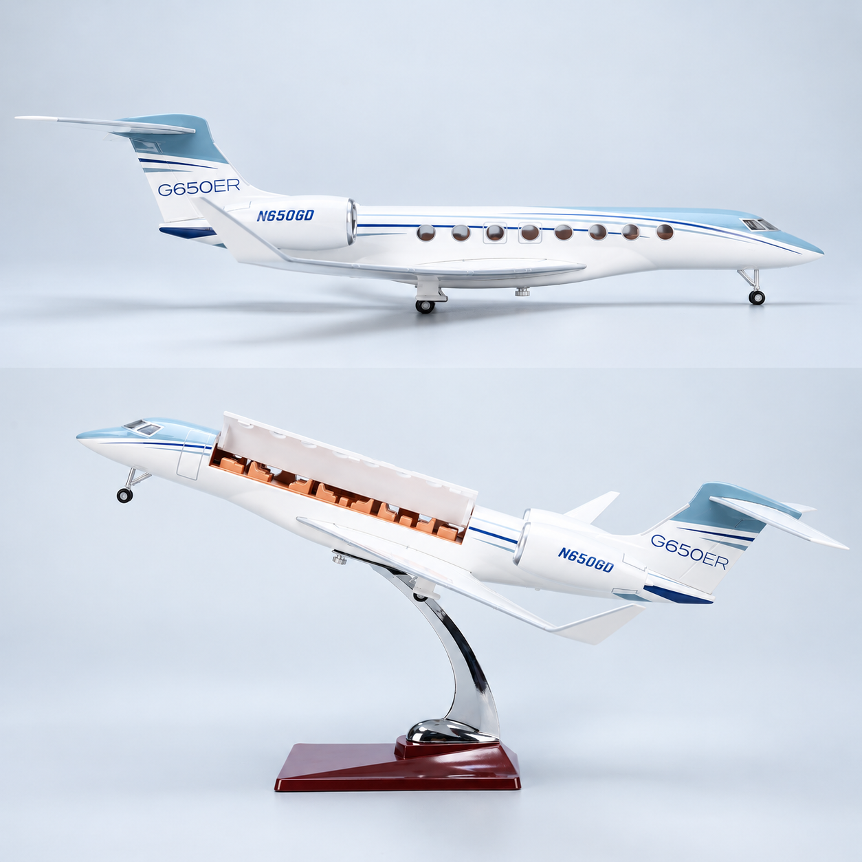 Gulfstream G650ER 1:50 Scale LED Private Jet Model