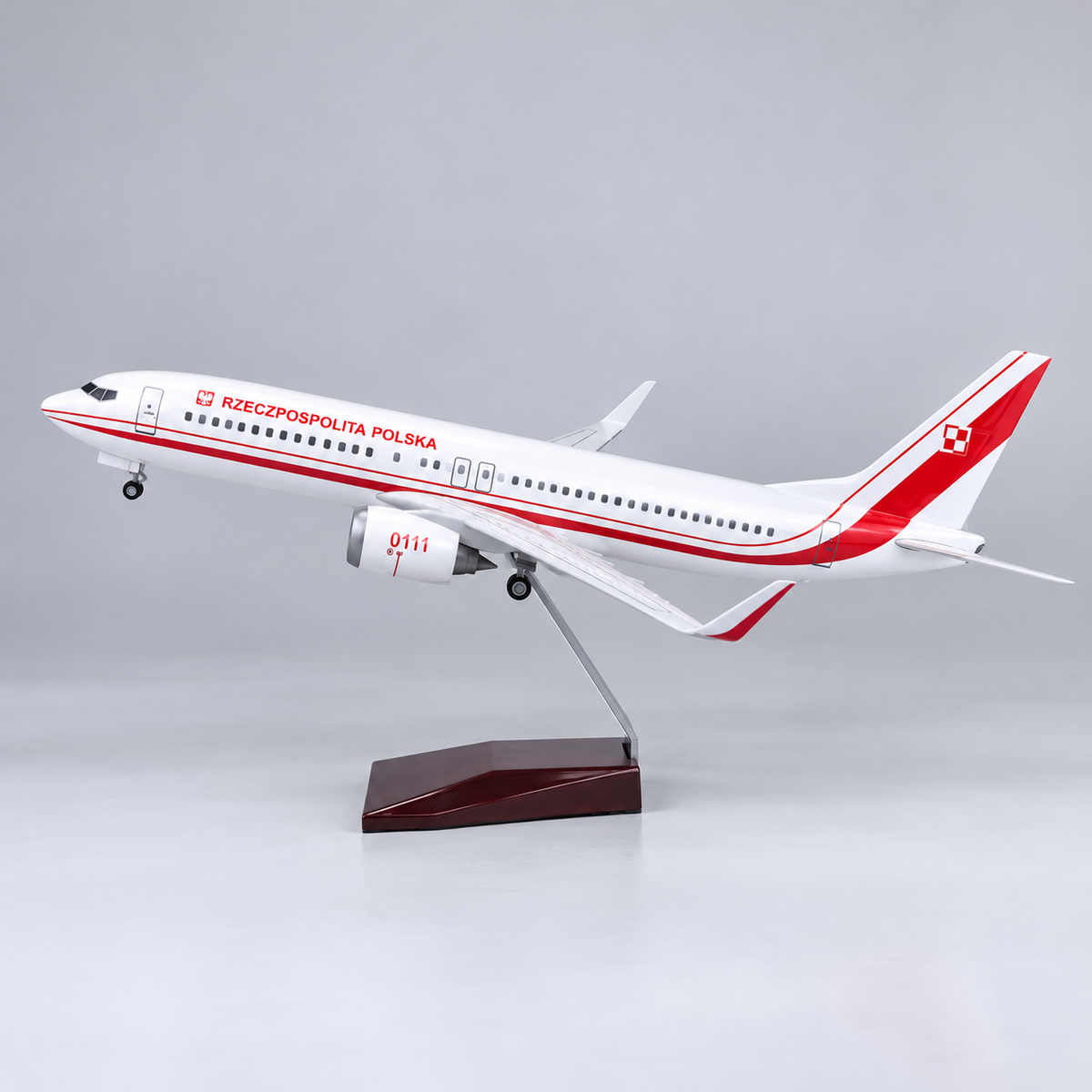 Republic of Poland Boeing 737-800 1:85 Scale Sound-Activated LED Aircraft Model