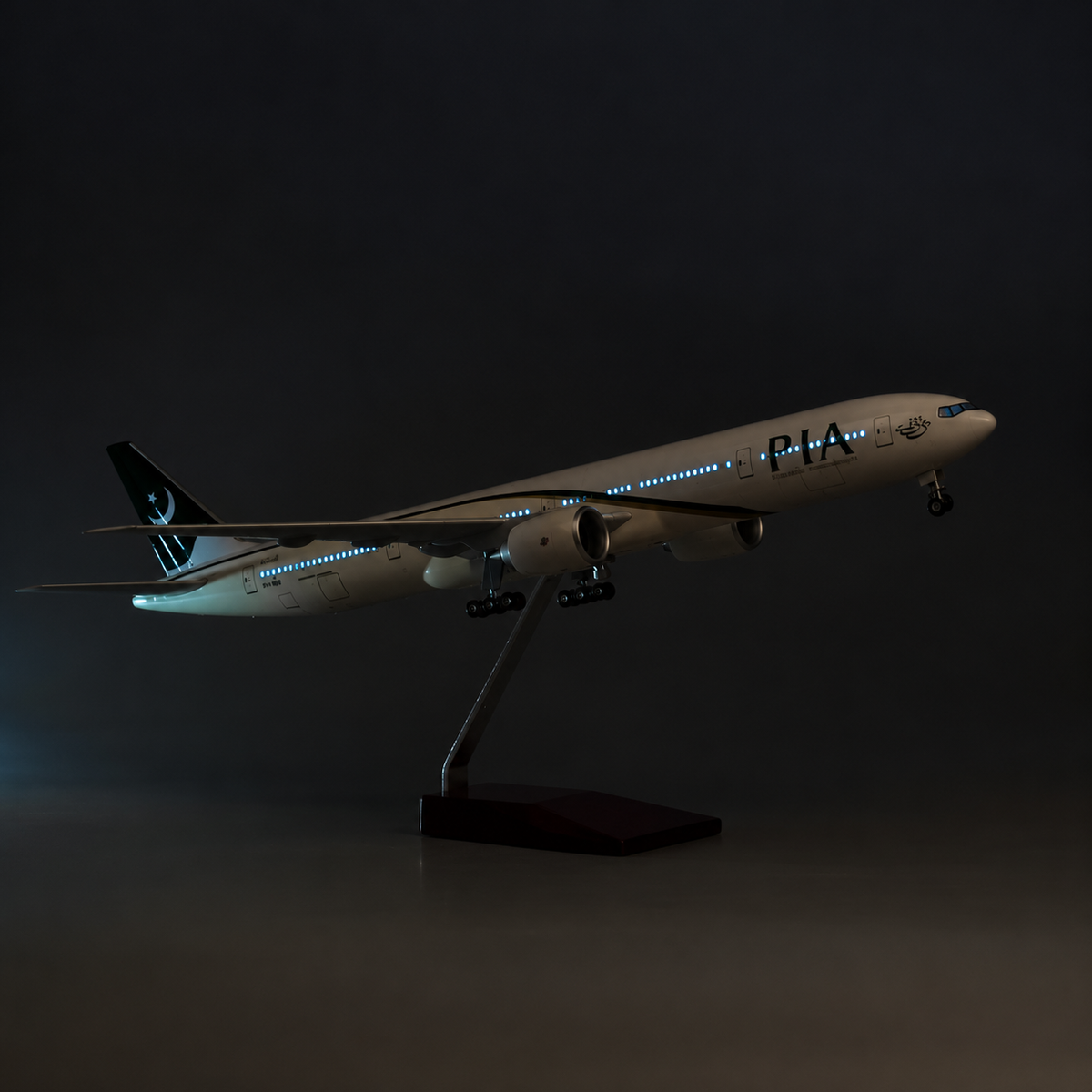 Modelo de avión de resina a escala 1:157 del Boeing 777 de Pakistan International Airlines (PIA)