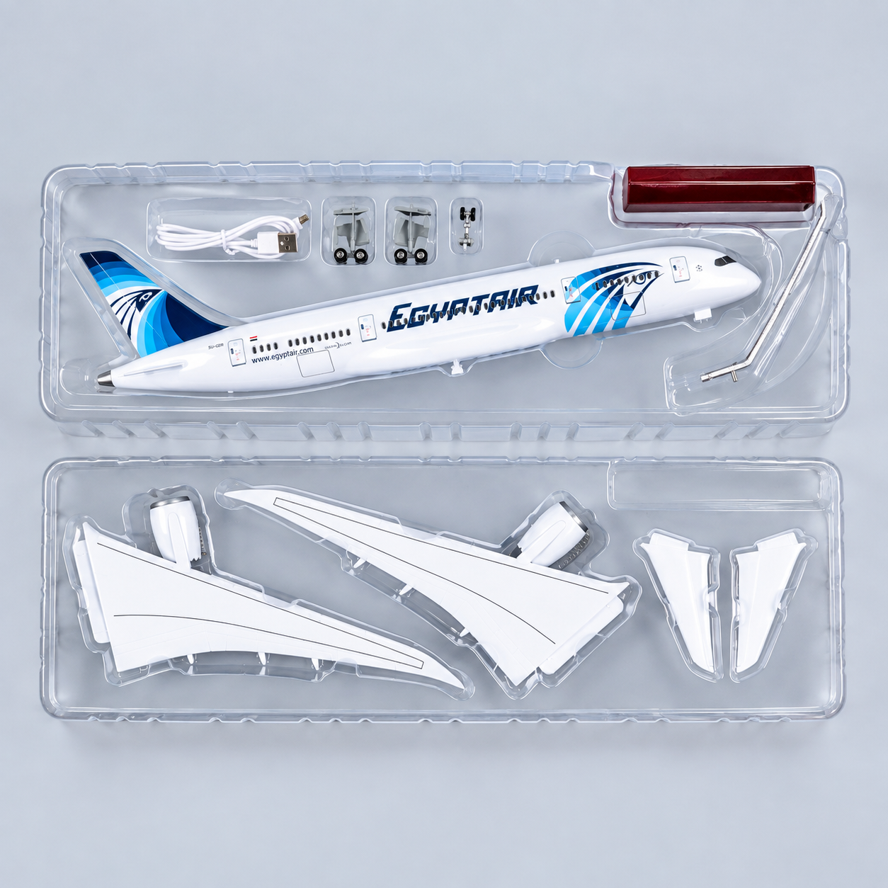 EgyptAir Boeing 787-9 Dreamliner 1:130 LED Model | 43cm Aircraft