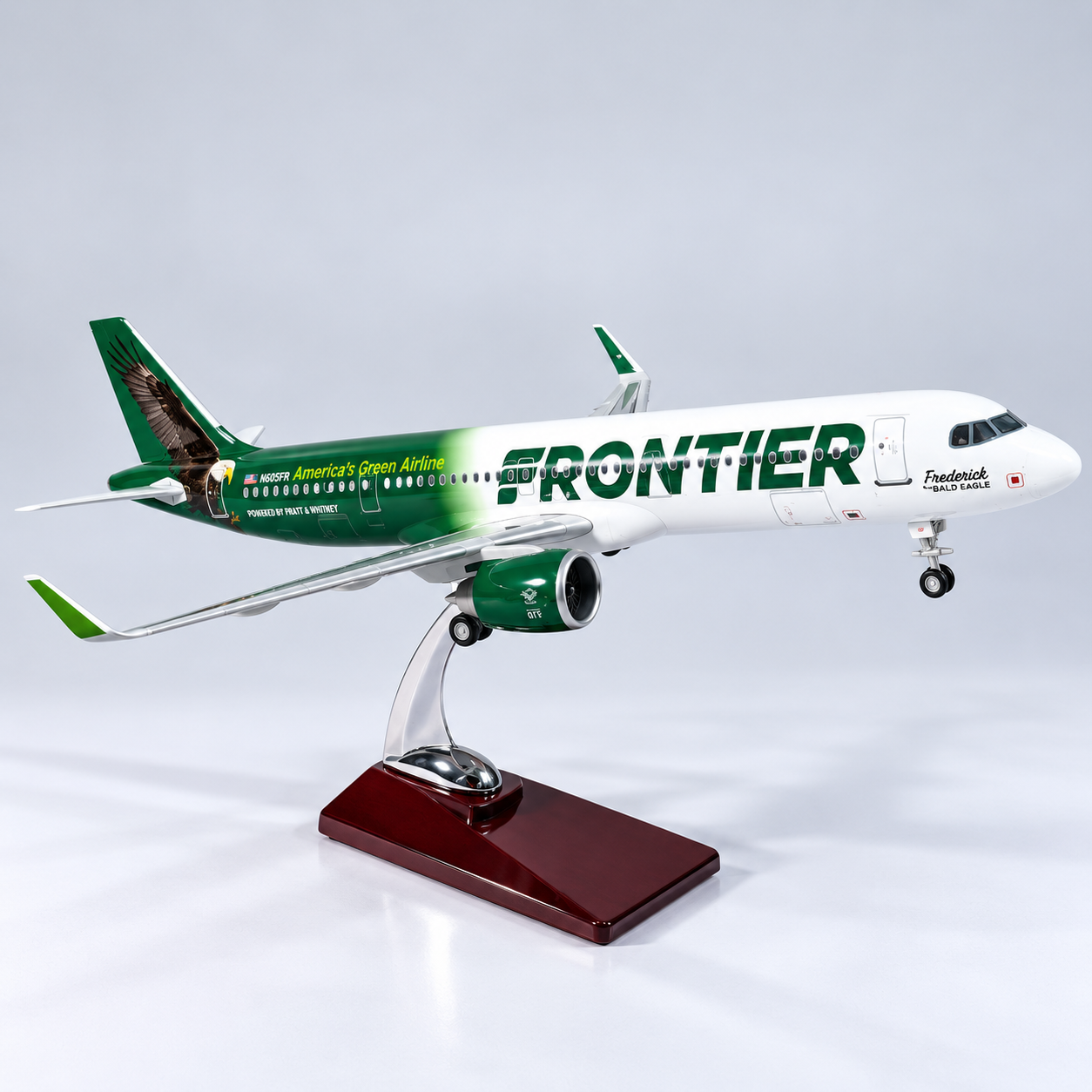 Frontier Airlines Airbus A321neo “Frederick the Bald Eagle” N603FR 1:100 Scale LED Aircraft Model