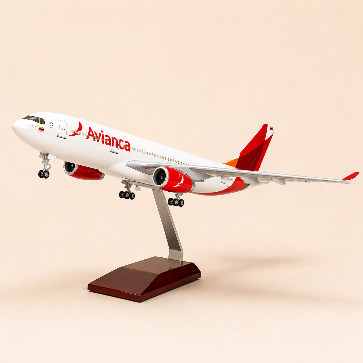 Avianca Airbus A330 1:135 Scale Airplane Model – 47 cm / 18.5 in | LED Lights Celebrate the Elegance of the Airbus A330