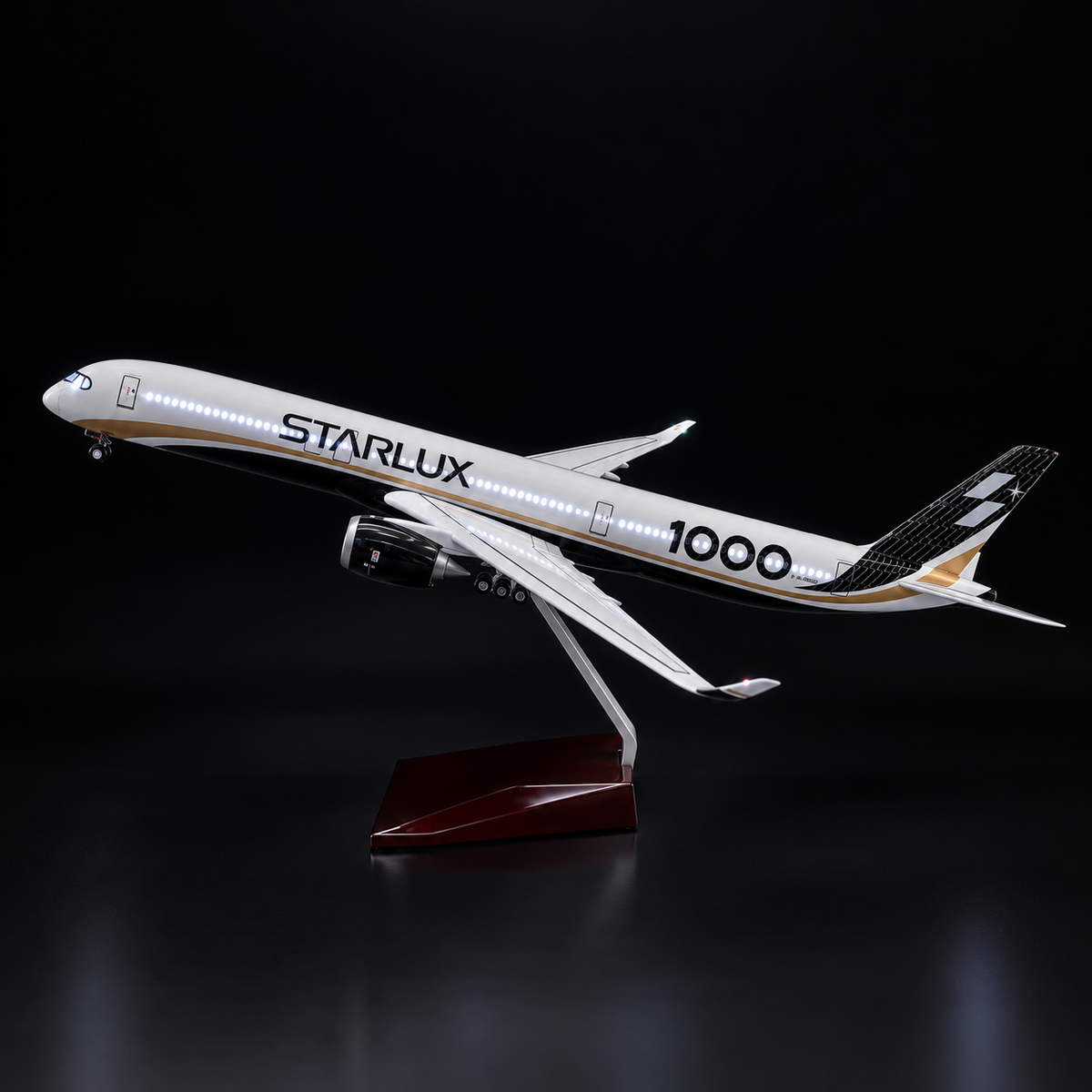 STARLUX Airlines Airbus A350-1000 1:157 Scale Sound-Activated LED Aircraft Model