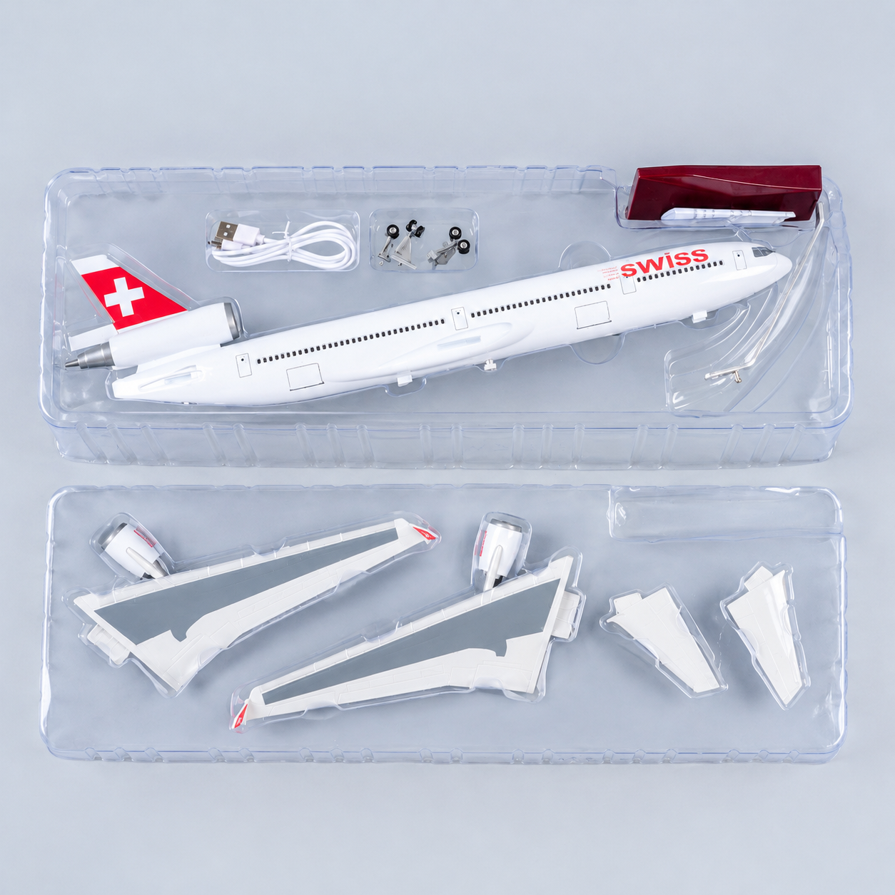 SWISS MD-11 1:130 Scale LED Aircraft Model | SkyCraft Models
