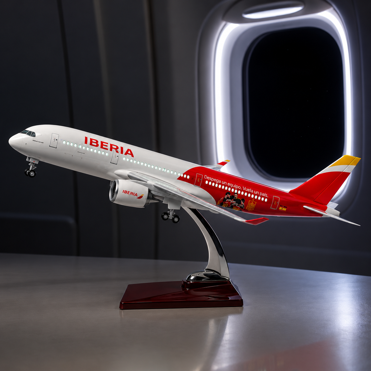 Iberia Airbus A350-900 Spain 2026 World Cup Champions Commemorative Edition 1:142 Scale LED Aircraft Model