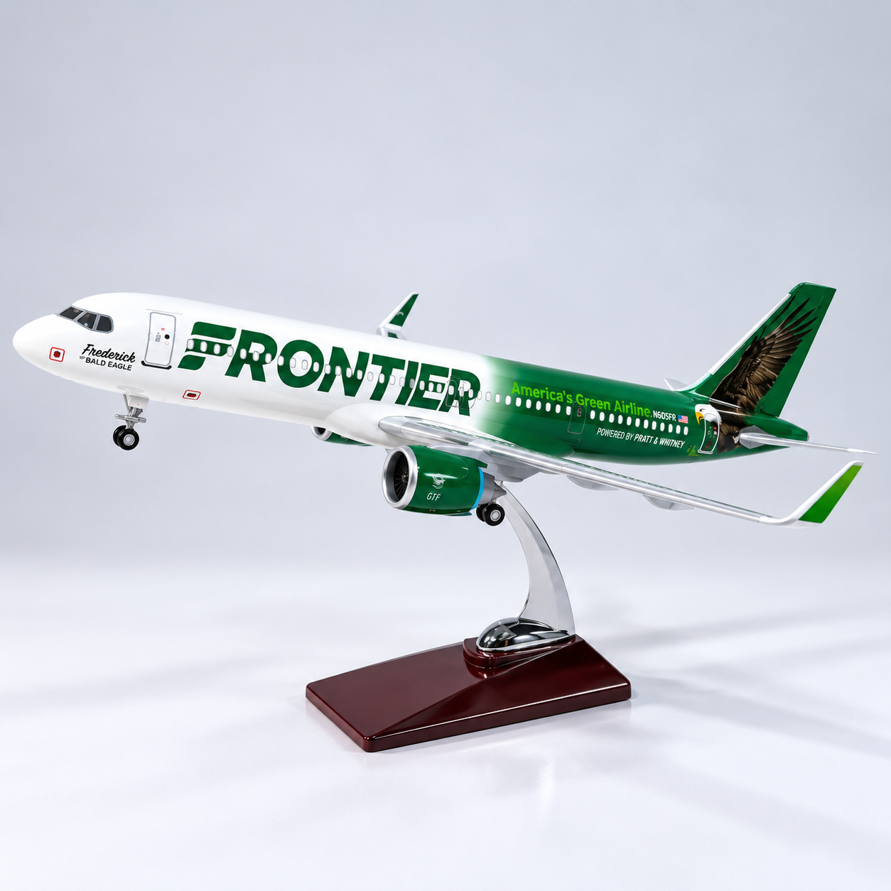 Frontier Airlines Airbus A321neo “Frederick the Bald Eagle” N603FR 1:100 Scale LED Aircraft Model