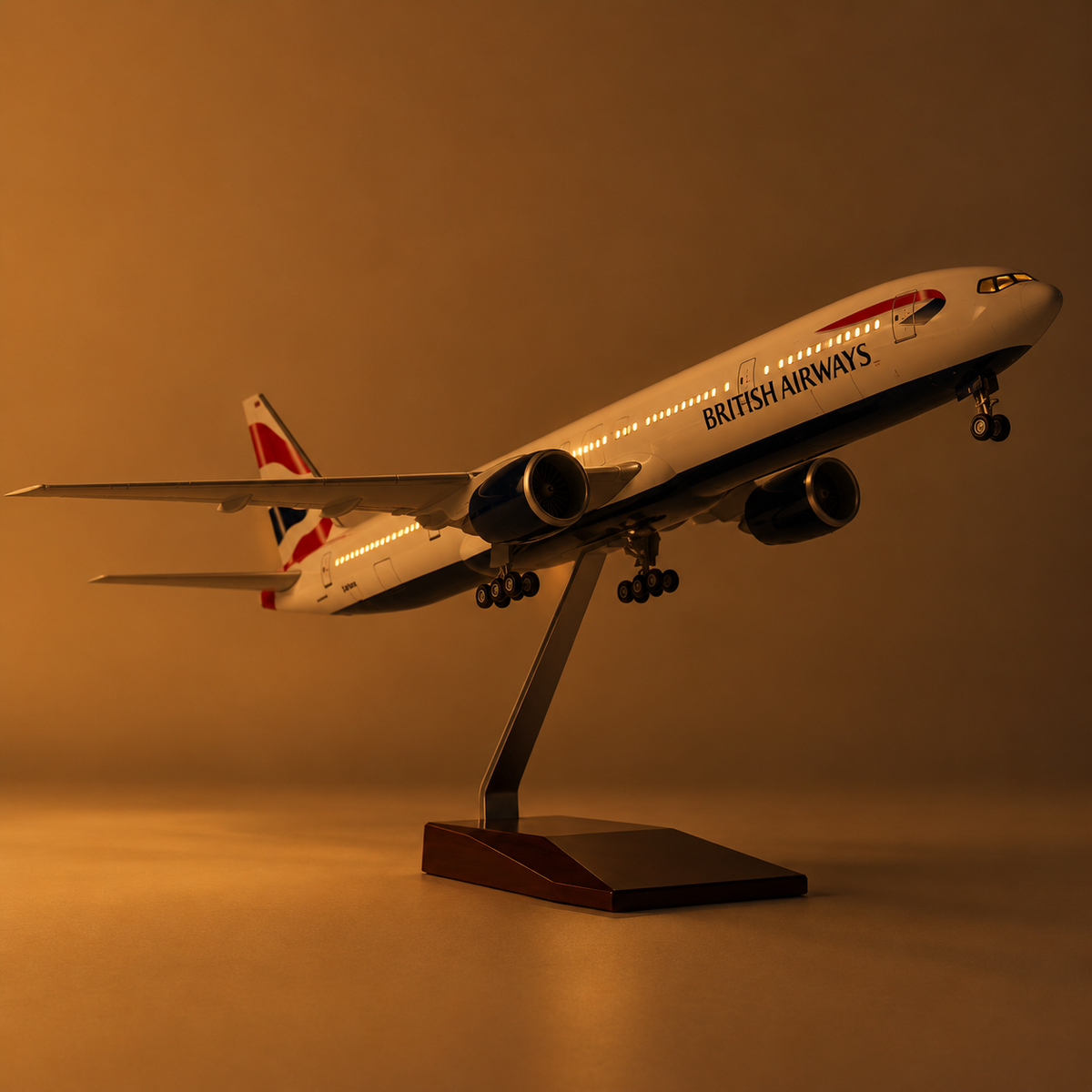 British Airways Boeing 777-300ER 1:135 Scale LED Model – 47cm ABS Resin Collector Aircraft