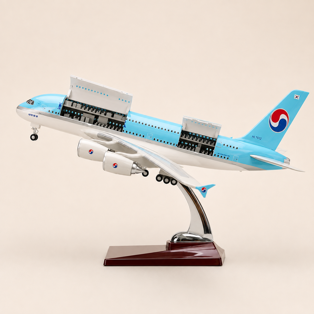KOREAN AIR AIRBUS A380 Excellence in Flight | Opening Cabin Interior | 1:160 Scale | 18.5 in