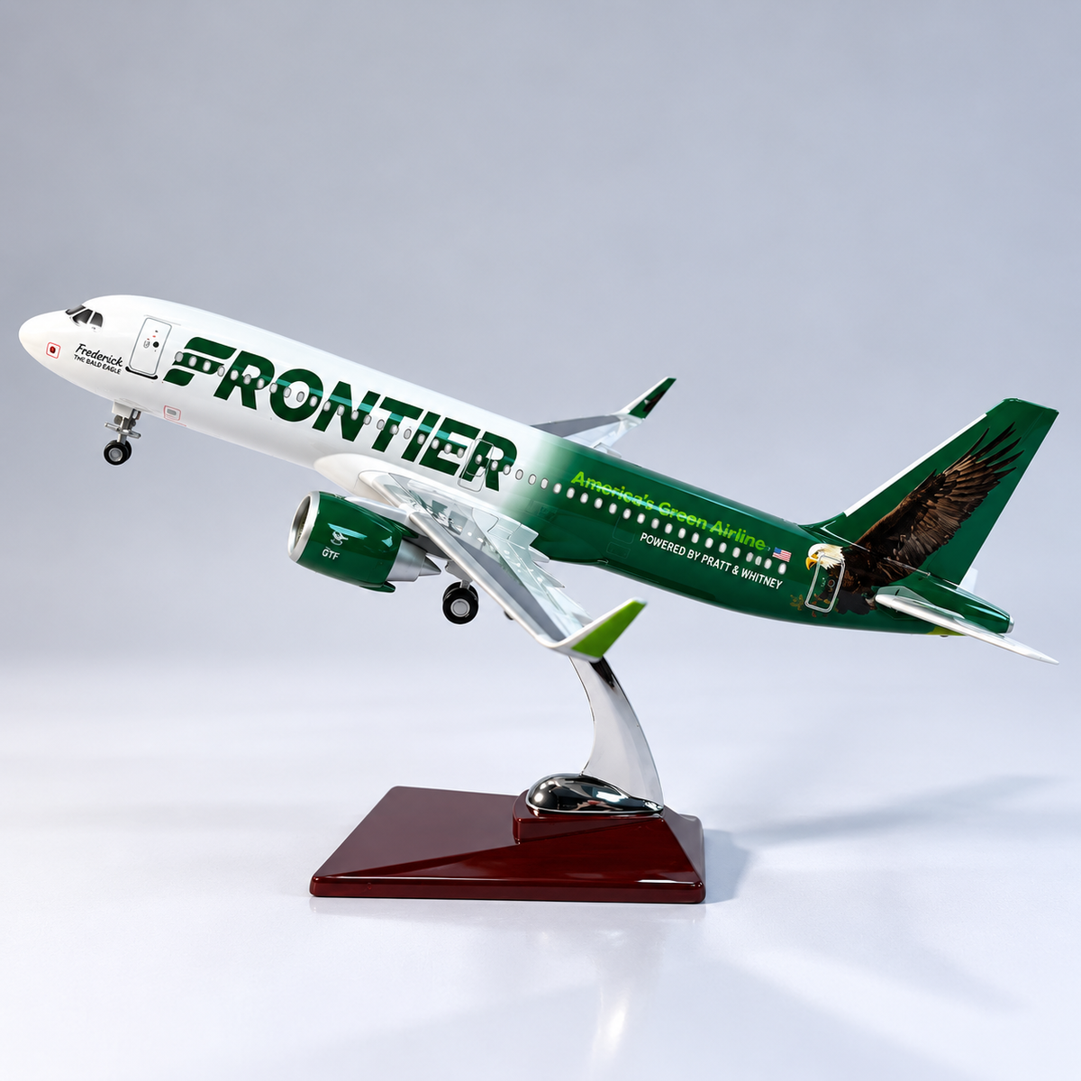Frontier Airlines Airbus A321neo “Frederick the Bald Eagle” N603FR 1:100 Scale LED Aircraft Model