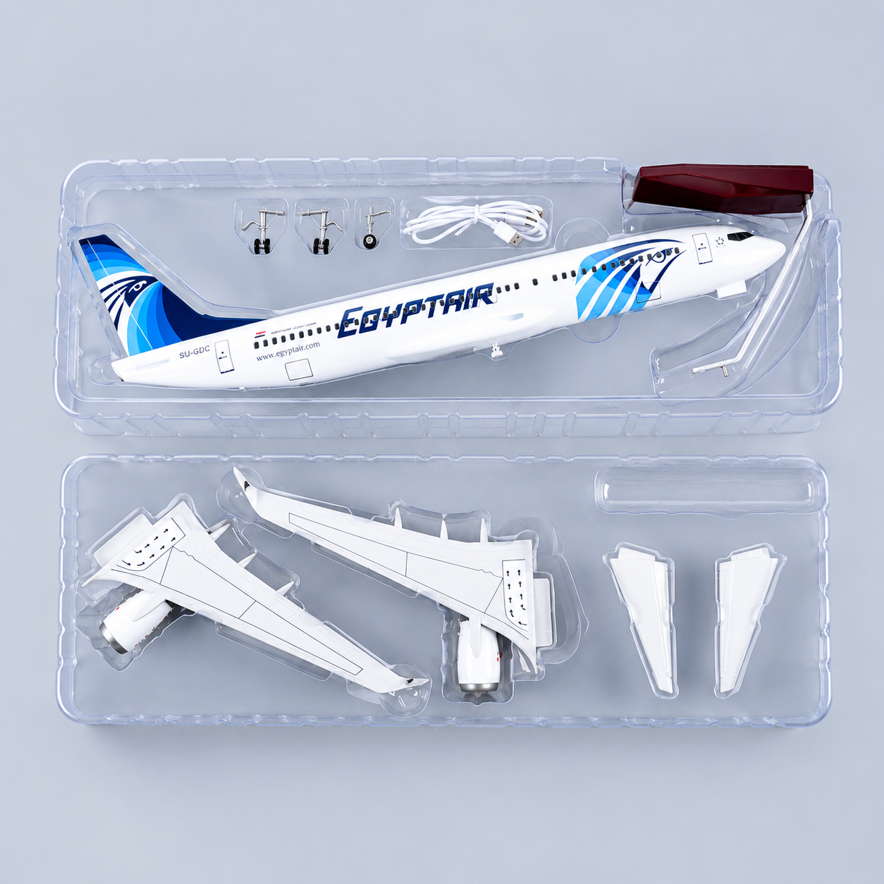 EgyptAir Boeing 737-800 1:85 LED Model | 47cm Aircraft