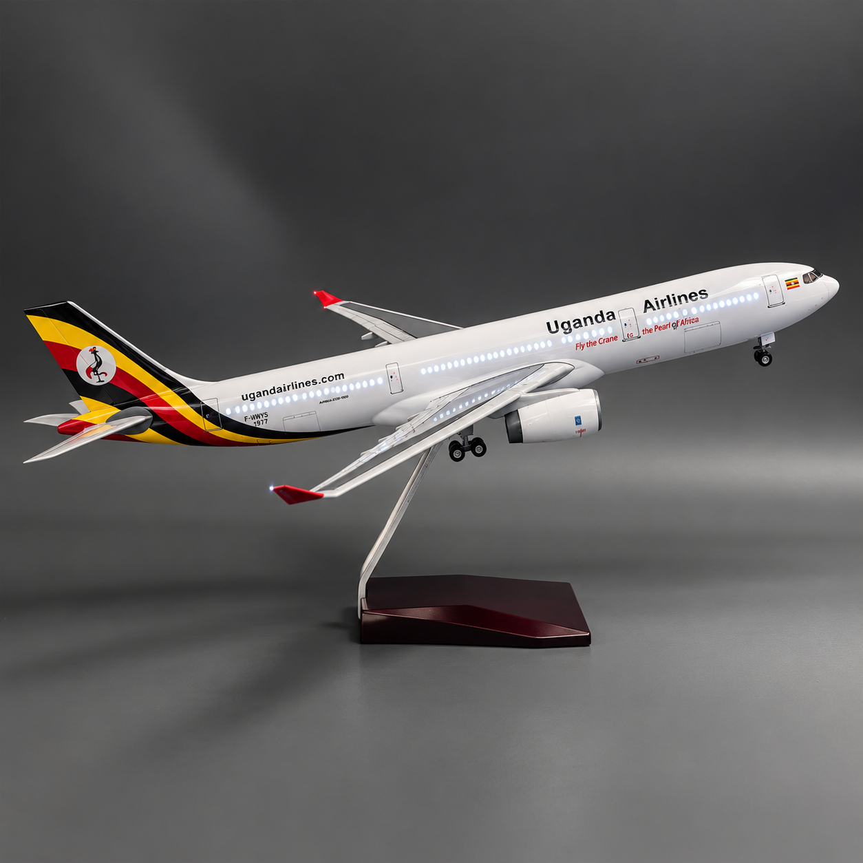 Uganda Airlines Airbus A330 1:135 LED Model | 47cm Aircraft