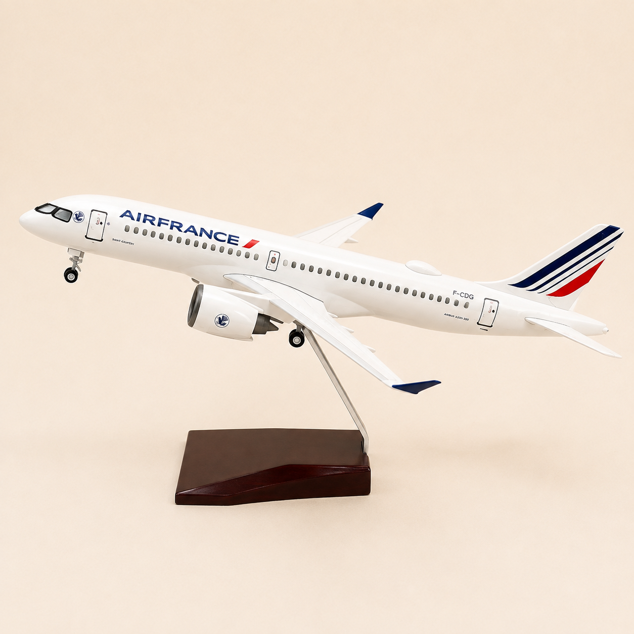 Air France Airbus A220-300 – 1:100 Scale – 15.0 in (38cm) LED Airplane Model