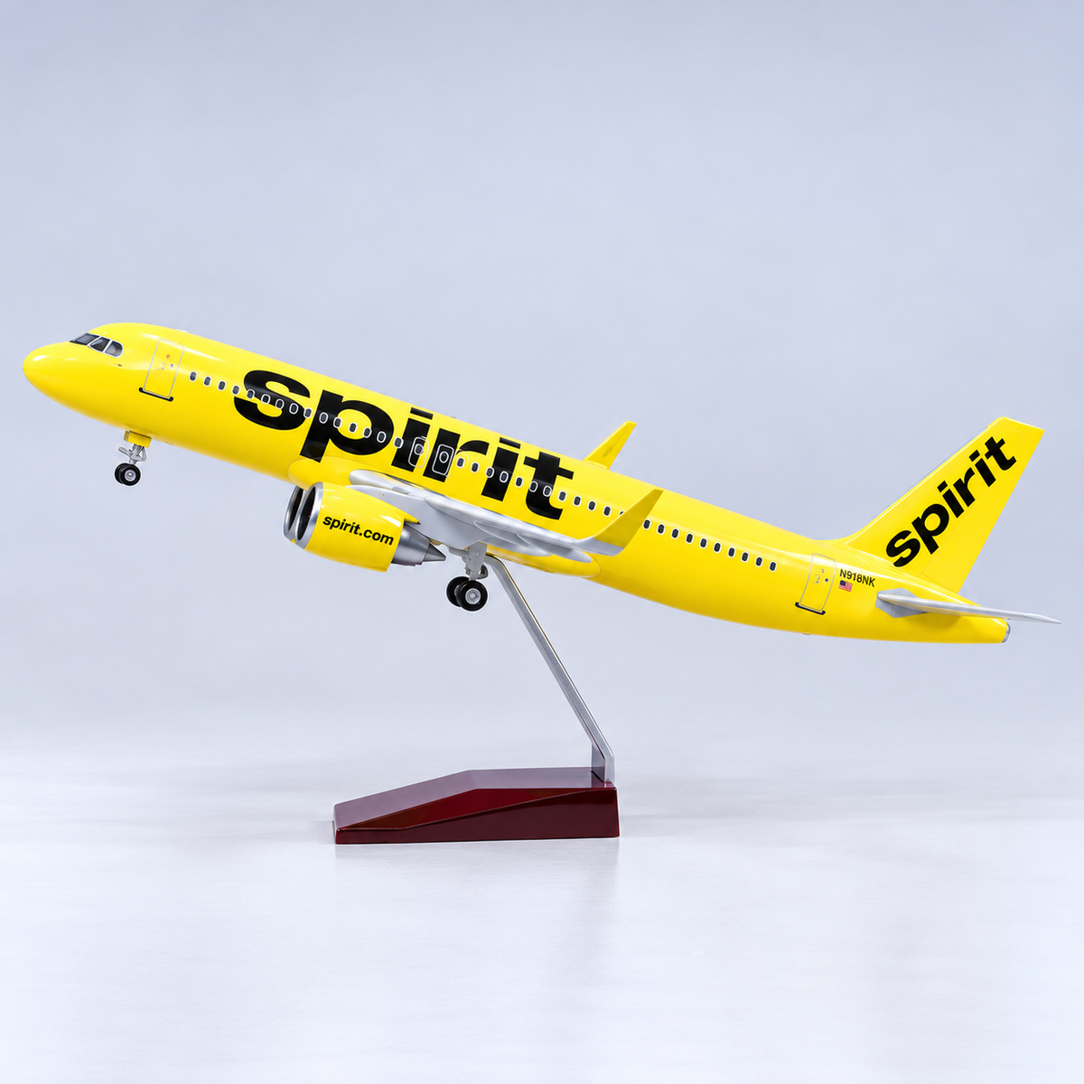 Spirit Airlines Airbus A320neo Flugzeugmodell im Maßstab 1:80 mit LED