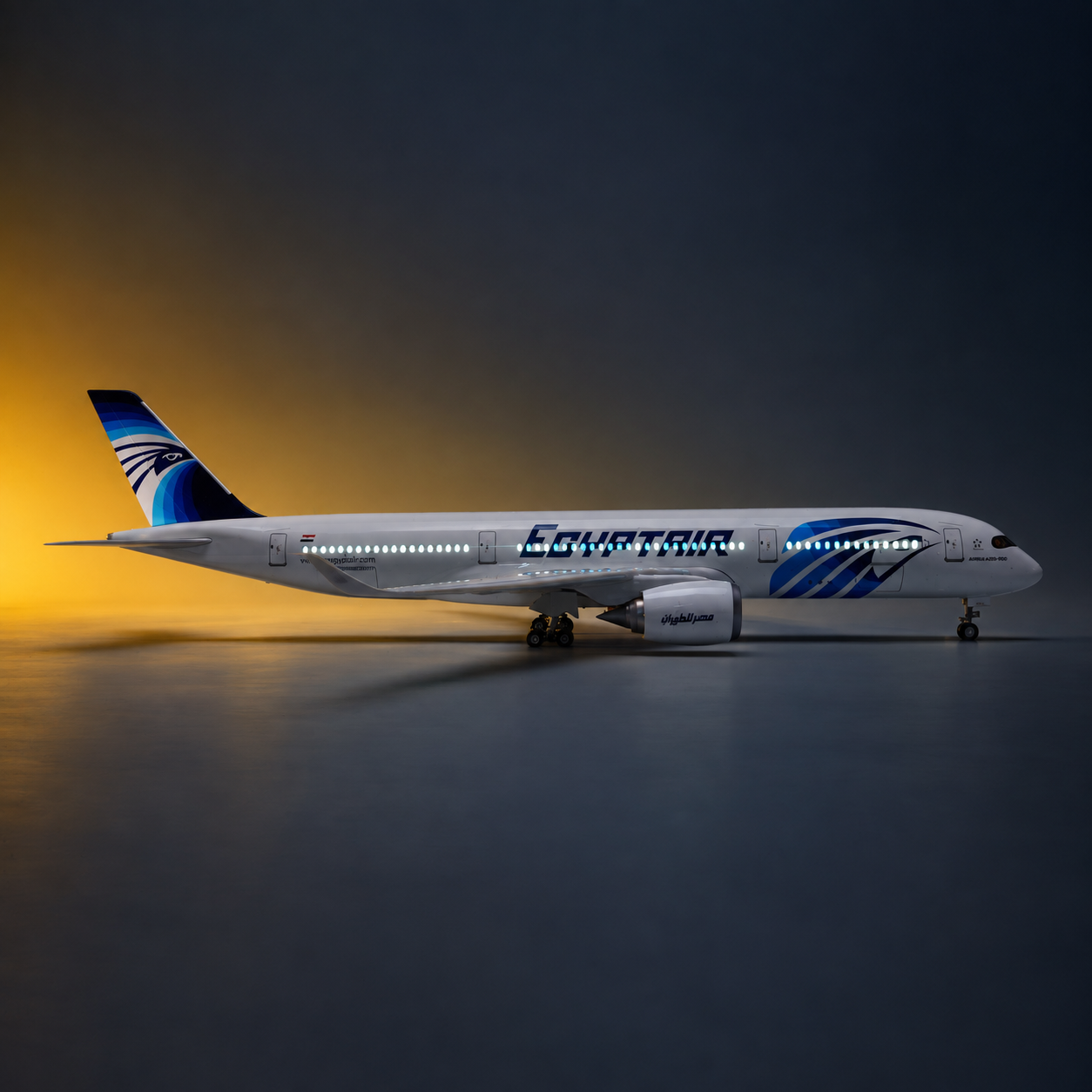 EgyptAir Airbus A350-900 1:142 LED Aircraft Model