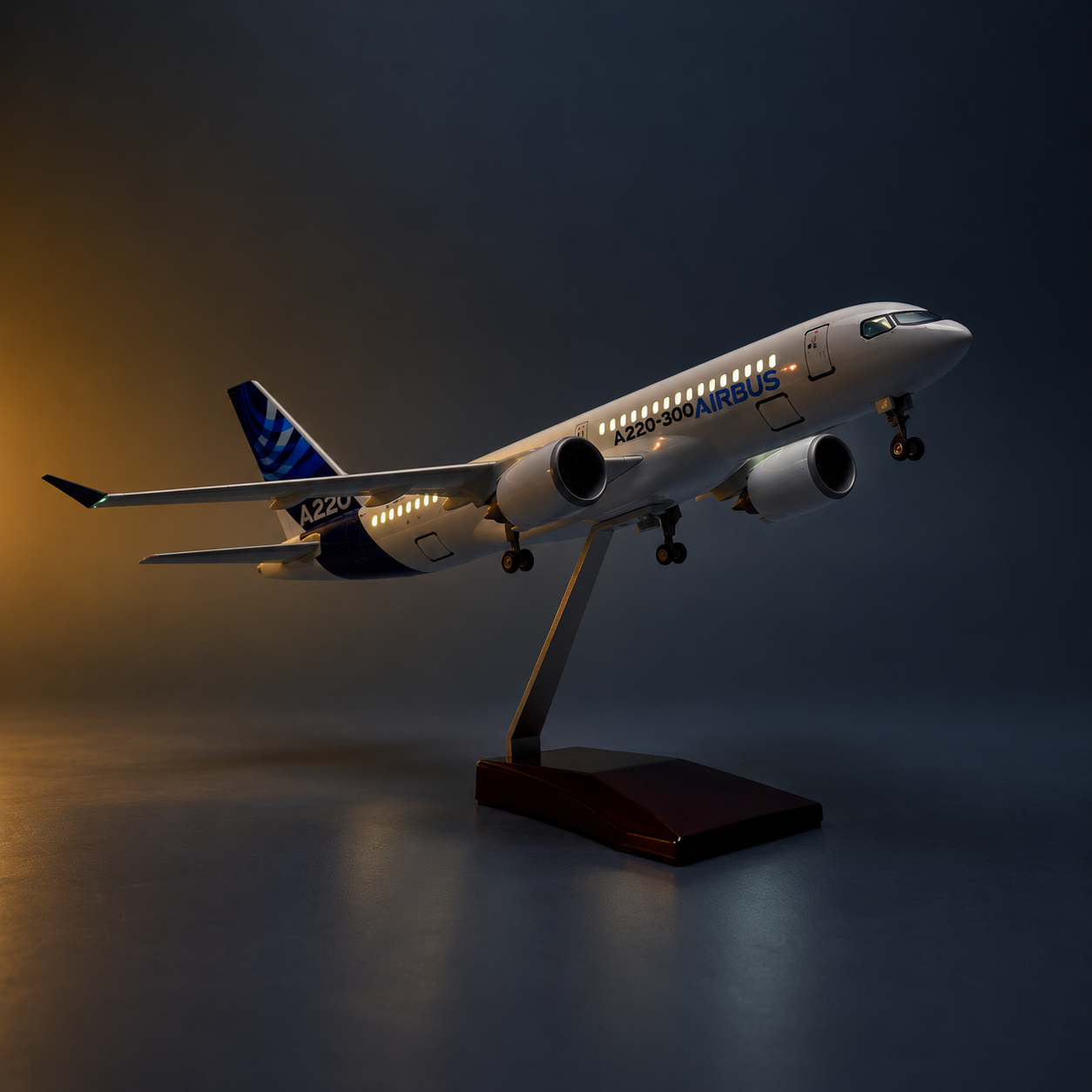 Airbus A220-300 1:100 LED Aircraft Model – 38cm with Stand
