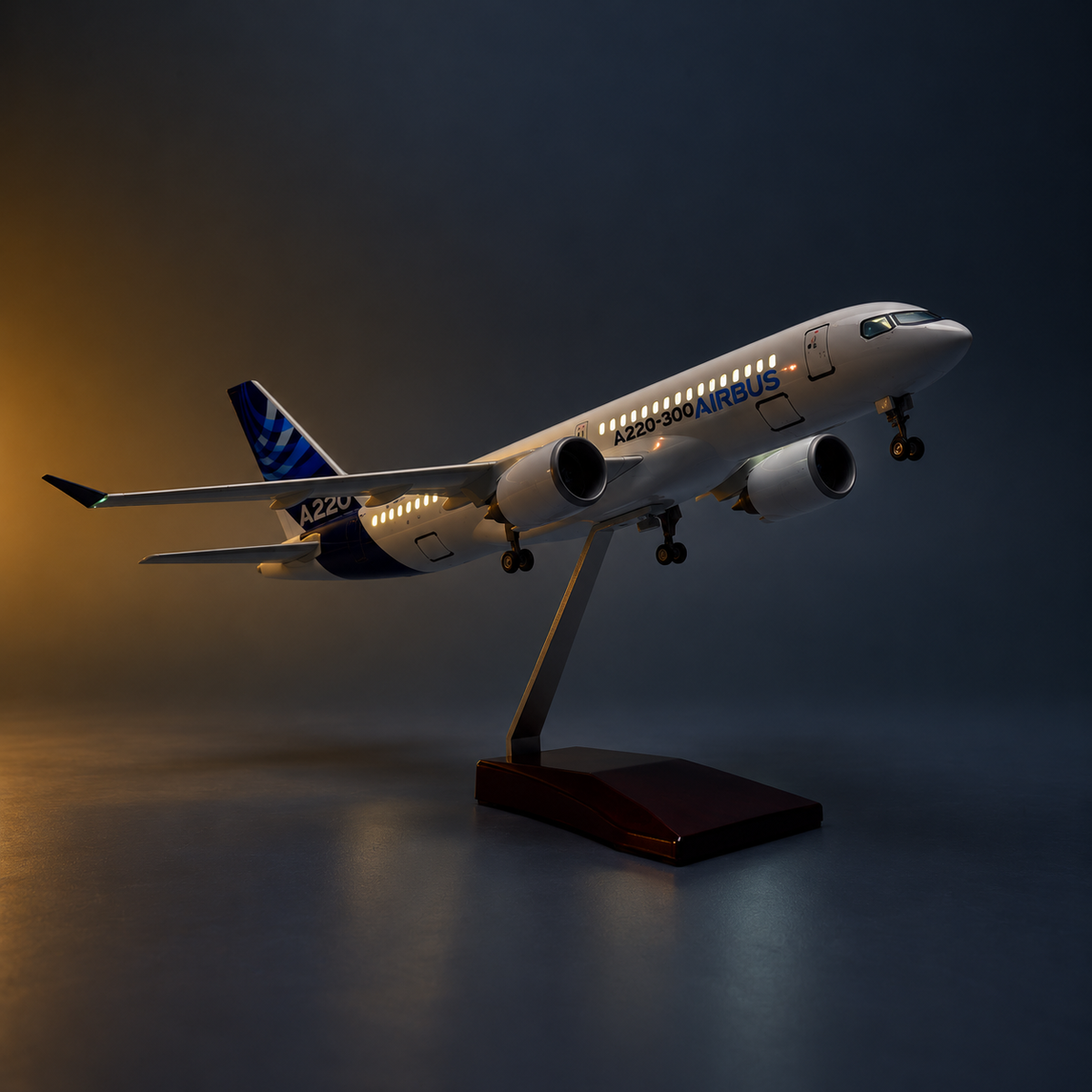 Airbus A220-300 1:100 LED Aircraft Model – 38cm with Stand